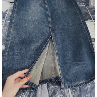 Chân váy jeans xẻ tà Ulzzang