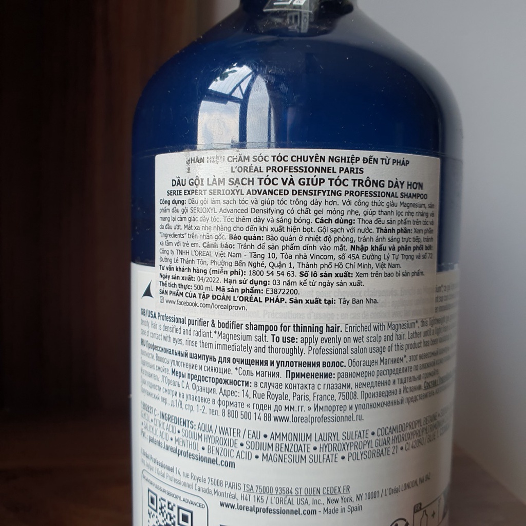 Dầu Gội Giúp Kích Thích Mọc Tóc Làm Dày Tóc Loreal Professionnel Serioxyl -
