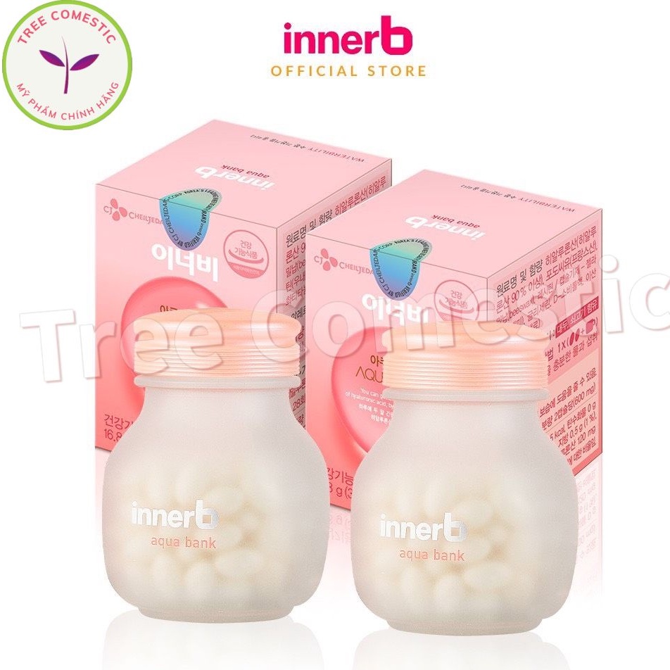 Combo 2 Hộp 112 Viên Thực Phẩm Dưỡng Trắng Sáng Căng Mịn Da, Bảo Vệ Sức Khỏe INNERB AQUA BANK