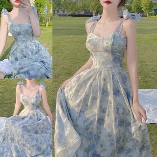 Đầm xòe thắt nơ vai voan hoa có mút (ĐẦM THIẾT KẾ ĐỘC QUYỀN NB25👗⭐️💯)