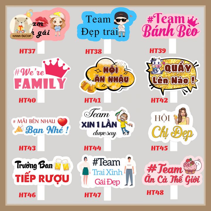 Hashtag cầm tay trang trí sinh nhật Hanadecor
