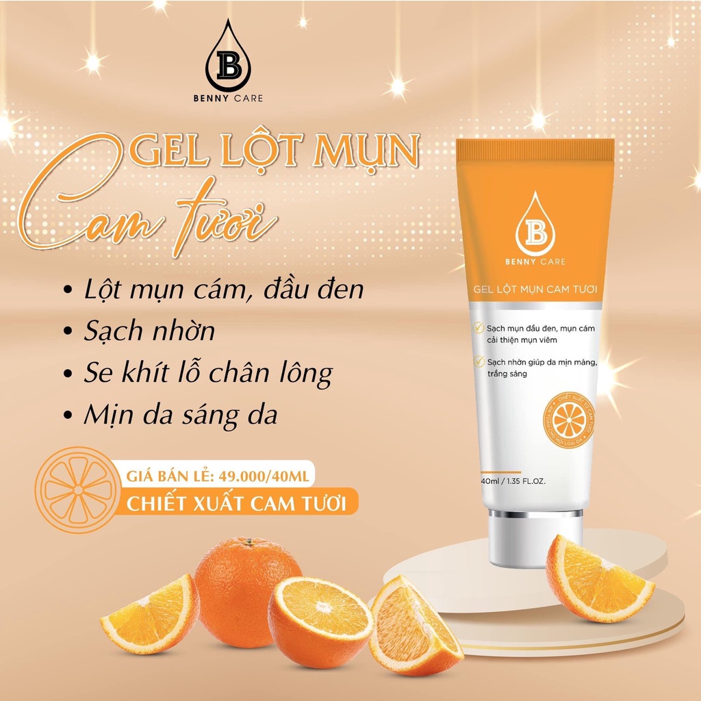 (HỎA TỐC) GEL LỘT MỤN CAM TƯƠI BENNY CARE - GEL LỘT MỤN MD BEAUTY