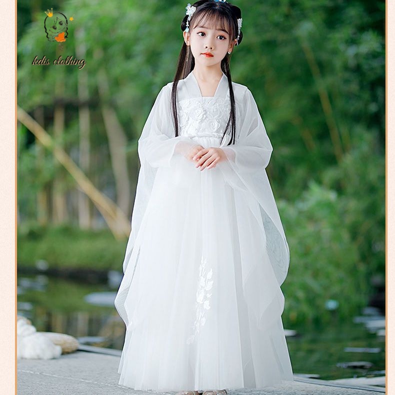Đầm Hán Phục Chất Chiffon Xinh Xắn Thời Trang Theo Phong Cách Trung Hoa Cho Bé Gái
