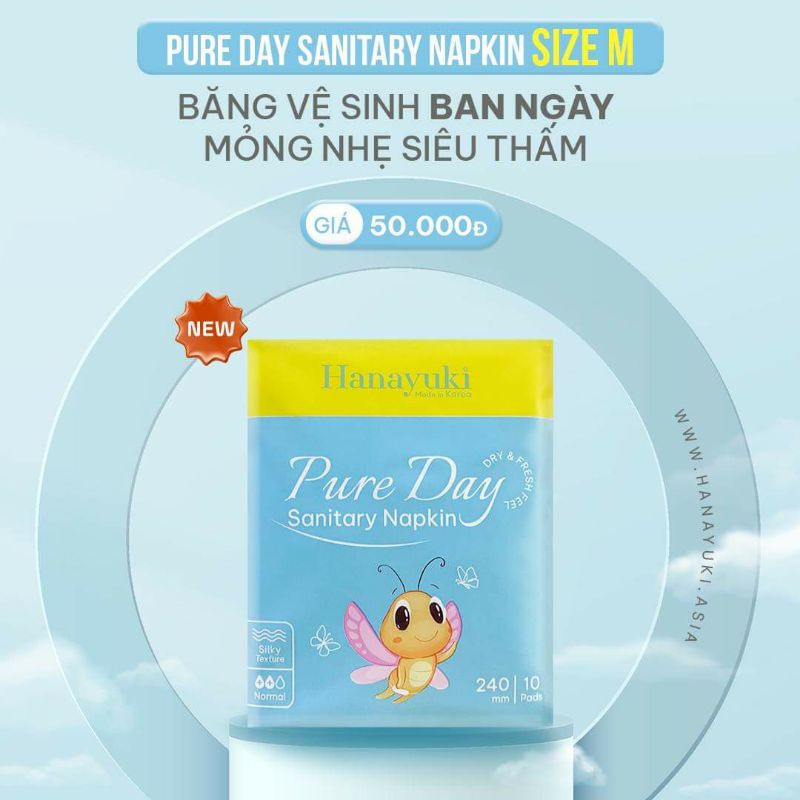 Băng Vệ Sinh Ban Ngày Hanayuki Pure Day Sanitary Napkin