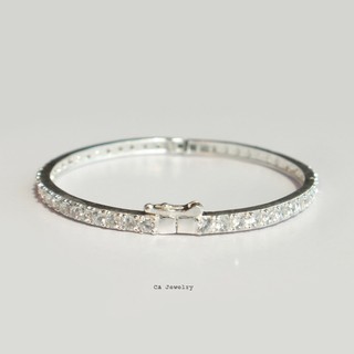 Kiềng bạc kiềng nữ vòng tay nữ bạc ta full đá nhiều size Cá jewelry KIENG17