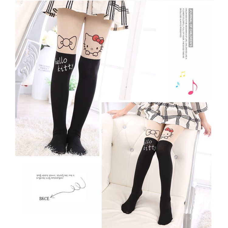 Quần tất bốt bé gái mèo hello kitty, quần tất da chân cho bé đủ size 3-10 tuổi
