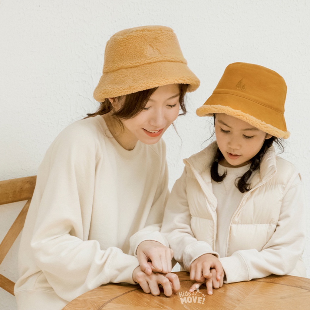 Mũ bucket bông cho bé mùa đông 2 mặt chính hãng Shukiku Nhật Bản tai bèo có màu bé trai và gái