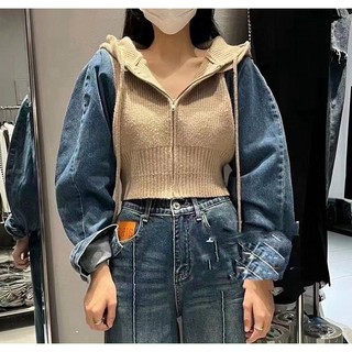 ÁO KHOÁC LEN PHỐI JEANS
