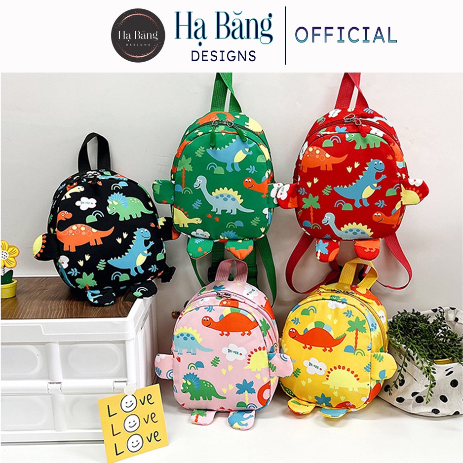 Balo đi học cho bé Hạ Băng Designs hình khủng long ngộ nghĩnh mẫu 002