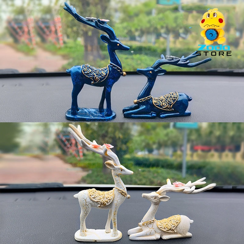 Mô hình hươu vạn dặm bình an trang trí taplo xe hơi sang trọng