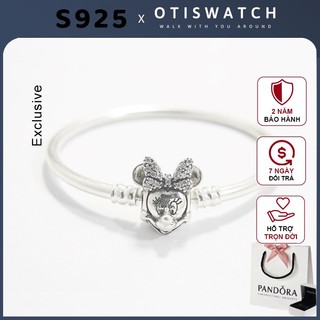 Vòng tay pandora charm Pandora Minnie khoá chuột mickey lắc tay cao cấp S925 - Otis