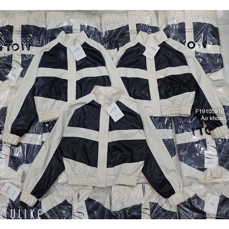 Áo khoác 2 màu cổ cao khoá kéo dài tay TT1910