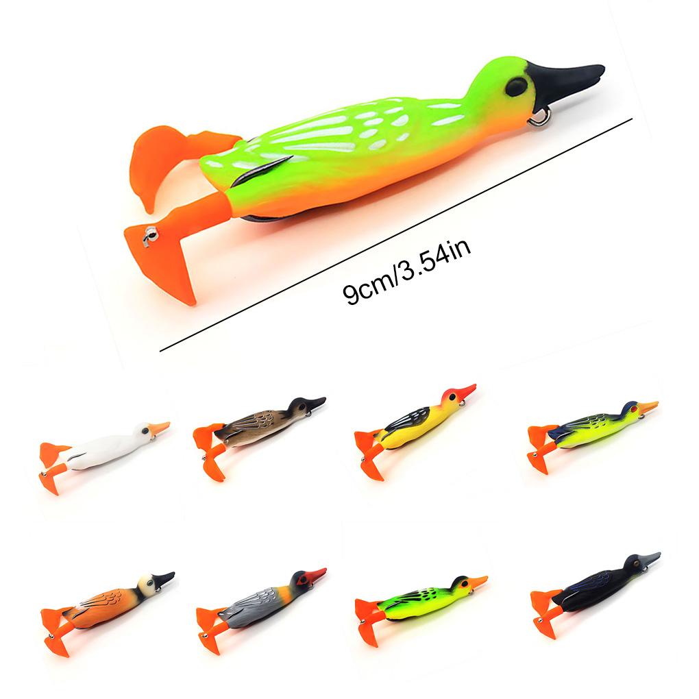 Mồi Câu Cá Giả Bằng Nhựa Hình Vịt 3D Cỡ Lớn 9 5cm 12g