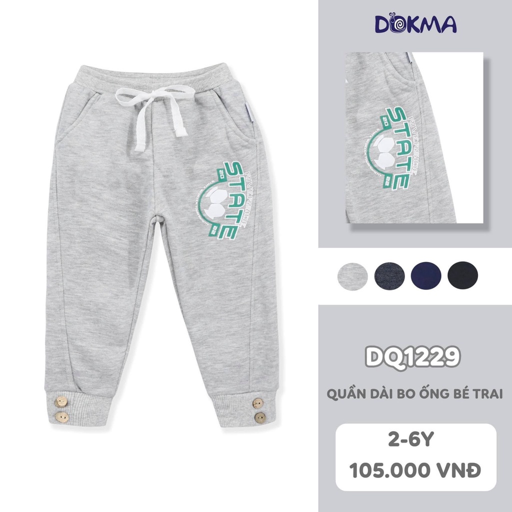 [Mã FADEP2212 giảm 10k đơn từ 99k] 2-7Y Quần dài cotton lót nỉ Dokma DQ1229 - DQ1854