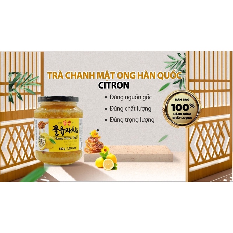 Trà Chanh Mật Ong Hàn Quốc Dạng Siro Nhập Khẩu Chính Hãng Lọ 580 gram