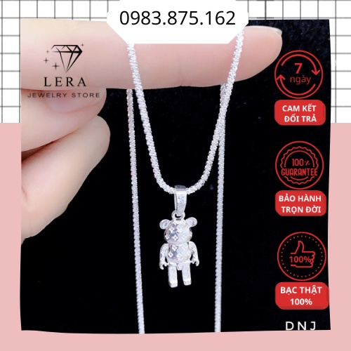 Dây chuyền nữ bạc ta mặt gấu BearBrick bạc nguyên chất , vòng cổ nam nữ mặt gấu hót thiết kế trang sức bạc LERA