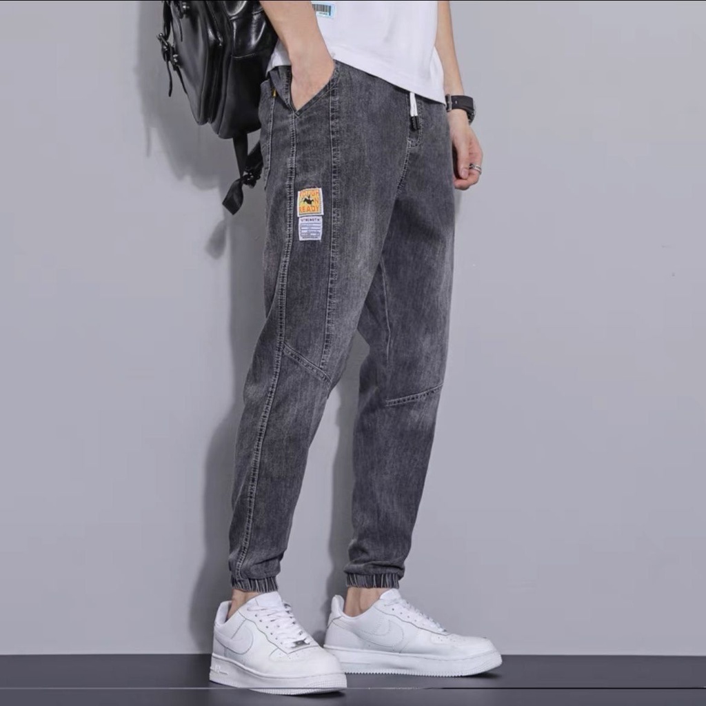 LEVIS Quần jeans denim cotton Mỏng Lưng Thun Ống Suông Rộng Thời Trang Mùa Hè Hàn Quốc Dành Cho Nam 2022