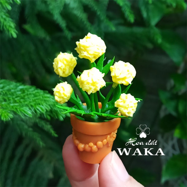 Set Tết-Mô Hình Chậu Cúc Vạn Thọ 1/12