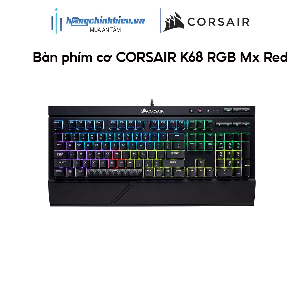 Bàn phím cơ CORSAIR K68 RGB Mx Red (CH-9102010-NA)