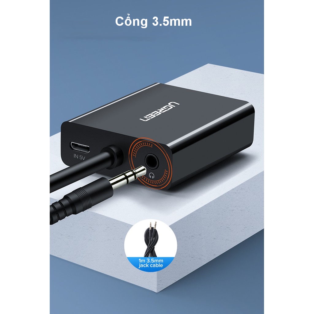 Dây cáp chuyển đổi VGA sang HDMI tích hợp Audio Ugreen 60814