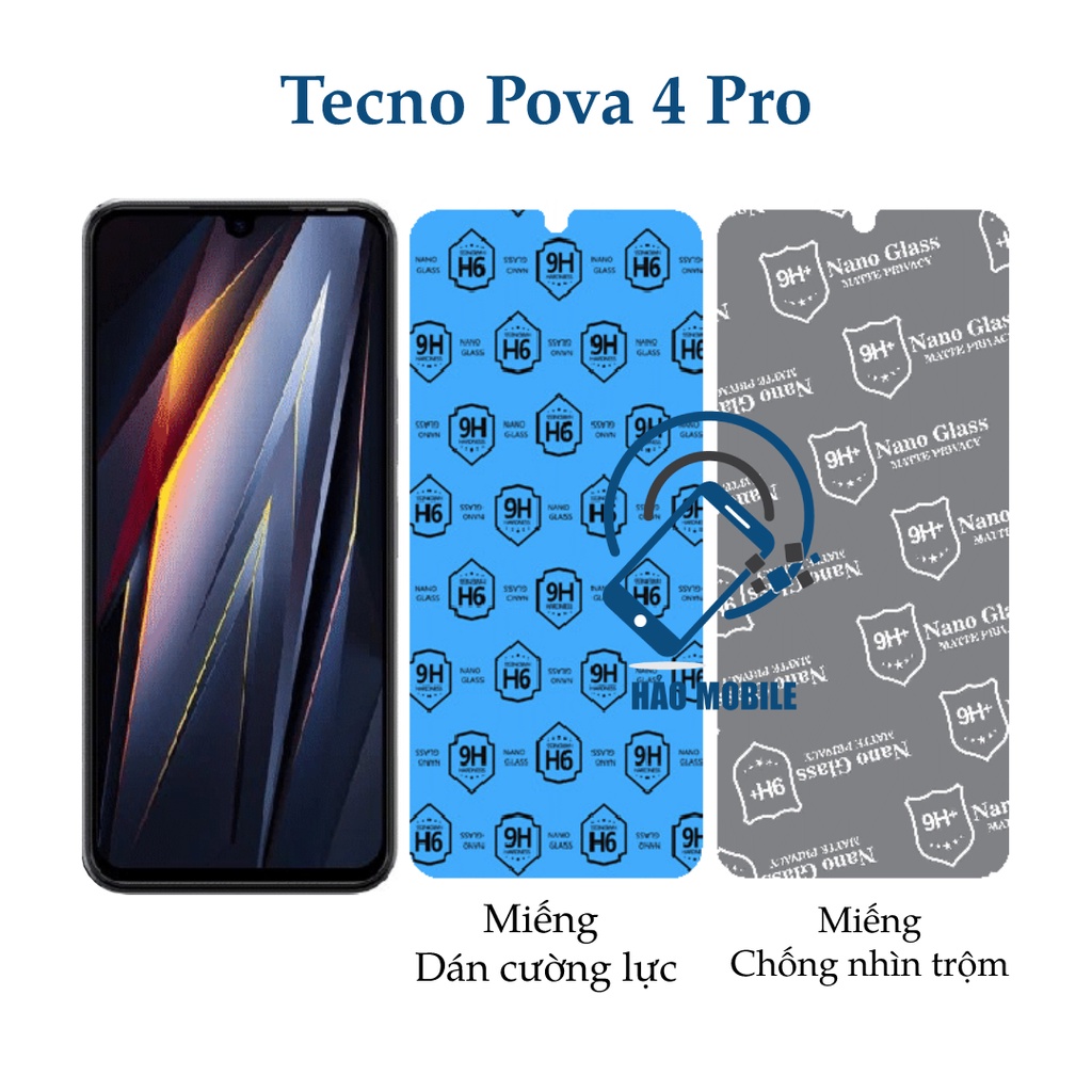 Miếng dán cường lực dẻo nano Tecno Pova 4 Pro - cường lực trong suốt và chống nhìn trộm