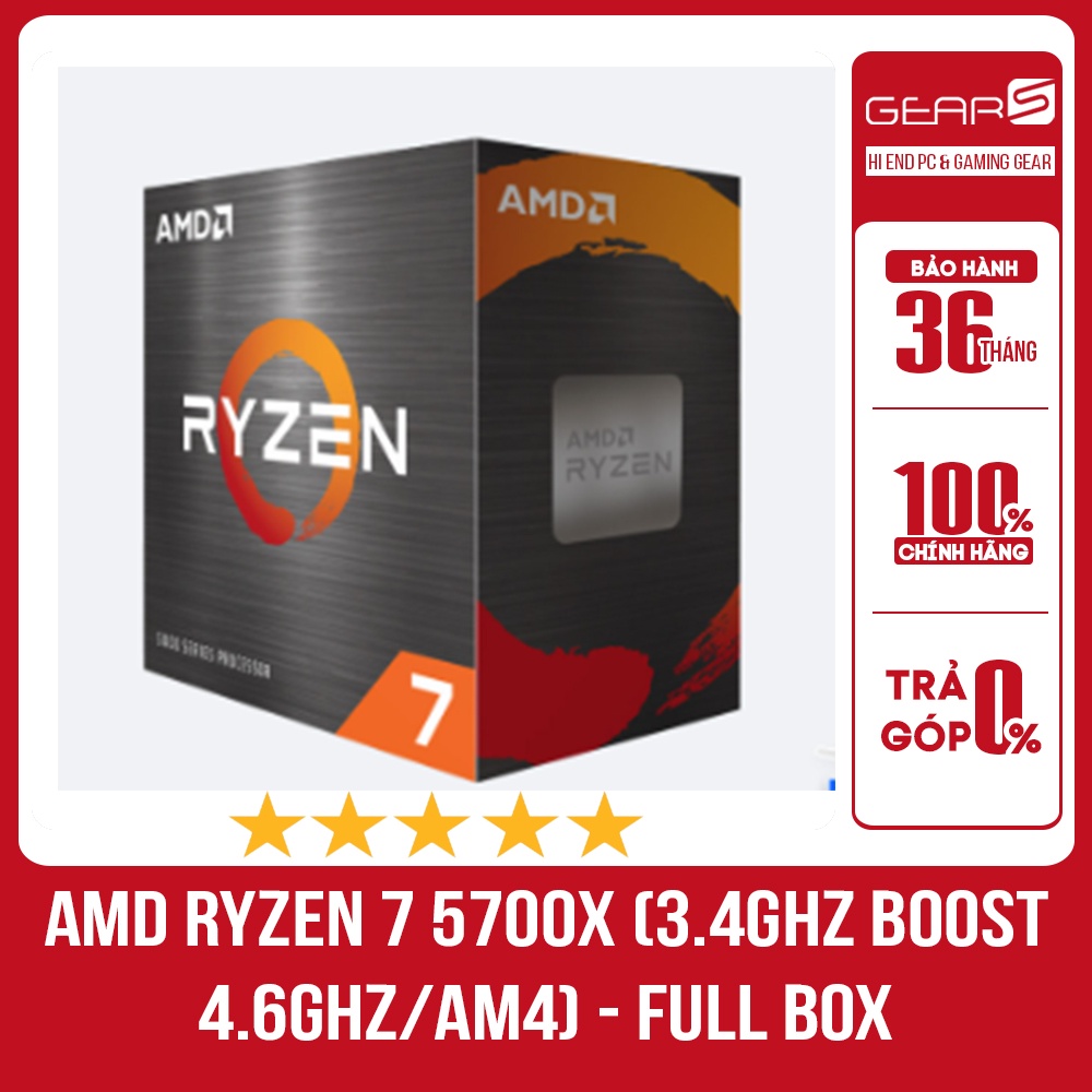 AMD Ryzen 7 5700X (3.4GHz Boost 4.6GHz / 8 nhân 16 luồng / 32MB / AM4) - Full Box Bảo Hành chính hãng 36 Tháng | BigBuy360 - bigbuy360.vn