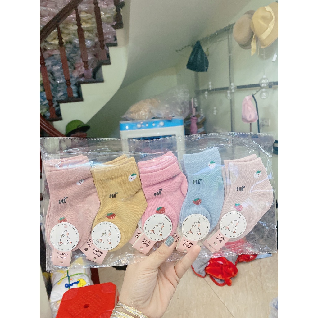 Sét 10 đôi tất nỉ  sơ sinh cho bé từ  1 thang đến 1 tuổi