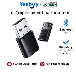 Thiết bị USB thu phát Bluetooth 5.0 UGREEN 80889 cho máy tính laptop - Hàng phân phối chính hãng - Bảo hành tháng