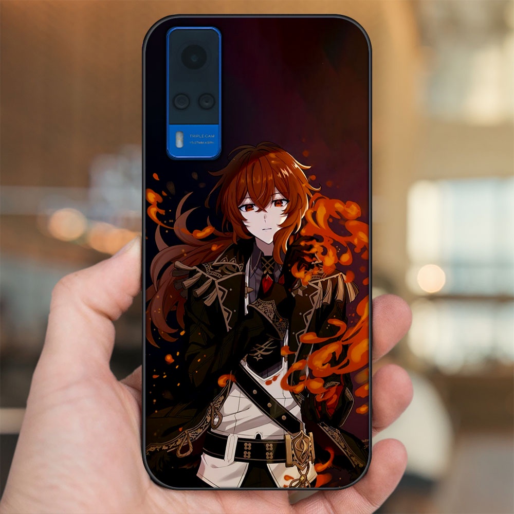 Ốp lưng Vivo Y51 2020, Y53s viền đen in hình Diluc Genshin Impact