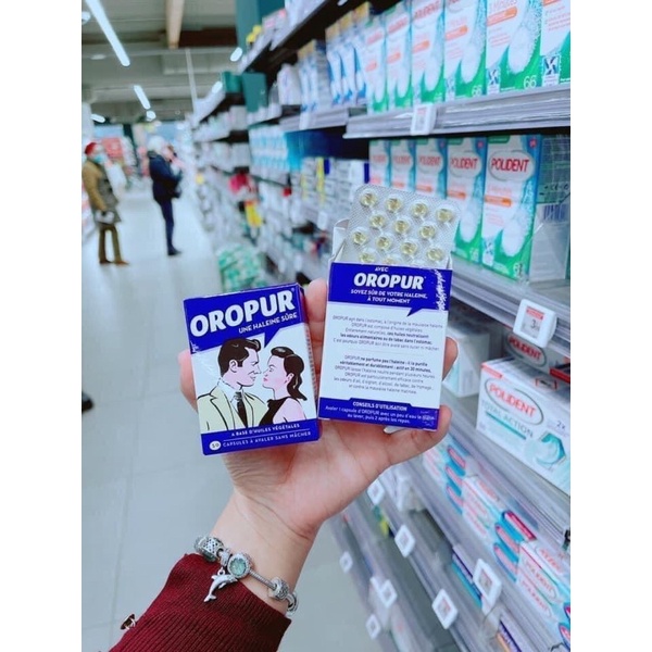 Viên uống thơm miệng Oropur hàng nội địa Pháp, giảm triệt để mùi hôi miệng - hộp 50 viên