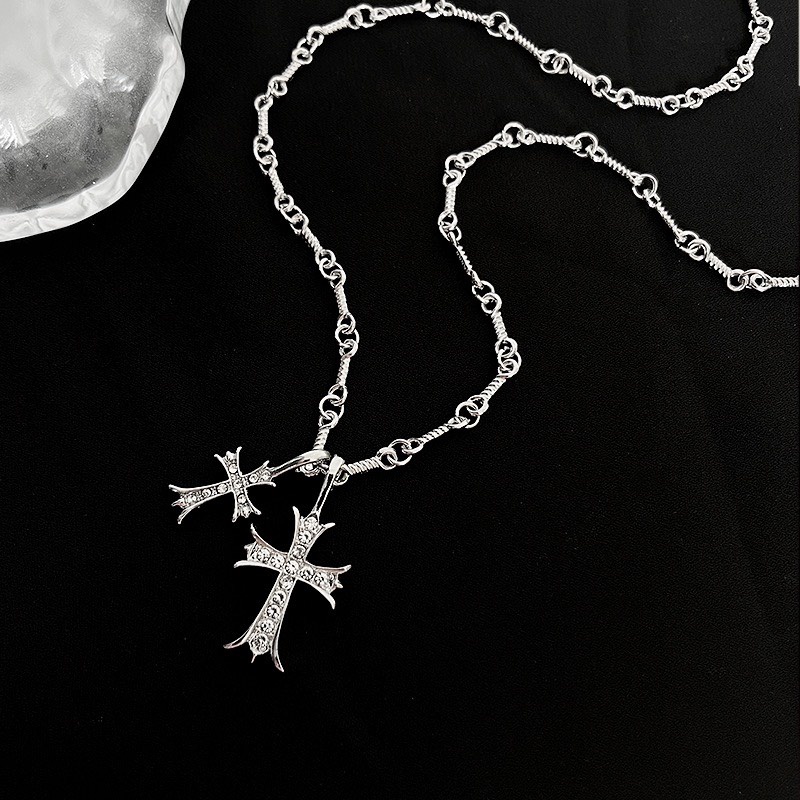 Dây Chuyền Nam Nữ Mặt Chữ Thập LOKI.Accessories Màu Bạc Đẹp Cao Cấp - Vòng Cổ Nam Chất Liệu Titan- Vòng Cổ Dias