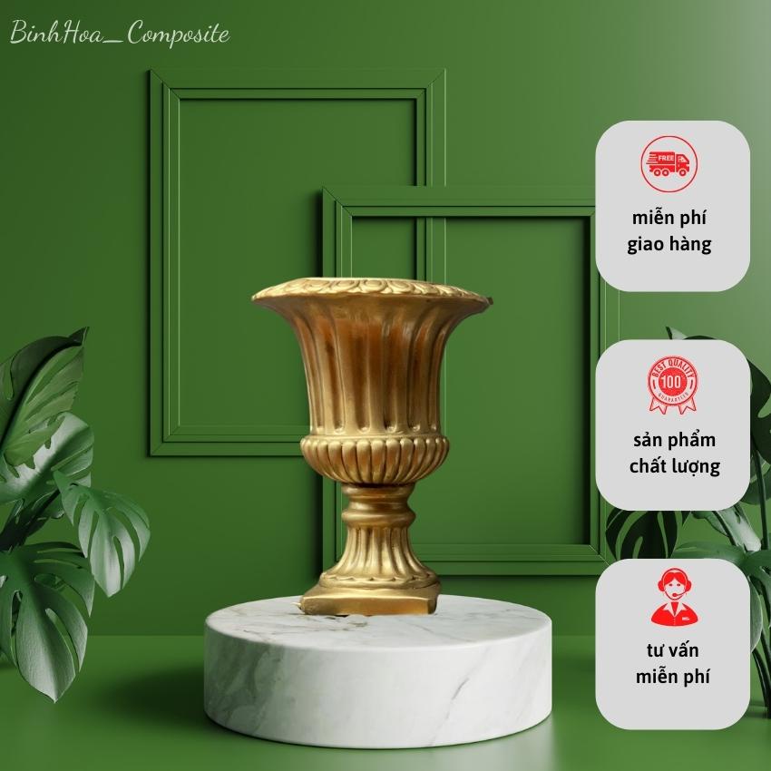Bình hoa cúp128 composite mã bh128, lọ cắm hoa cao cấp, bình cắm hoa giả, bình trang trí