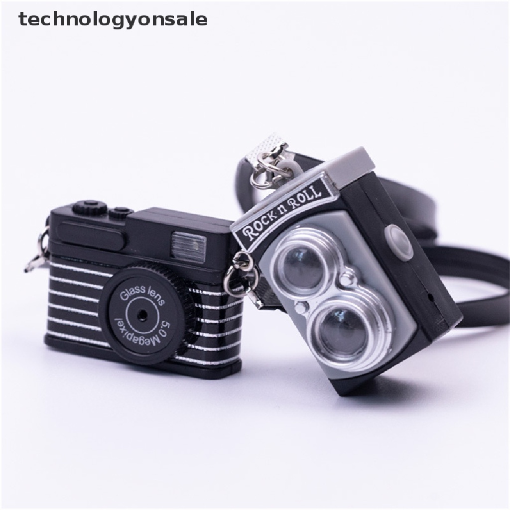 Móc Khóa Xe Hơi Mini Hình Camera Có Đèn LED Nhiều Màu Sắc