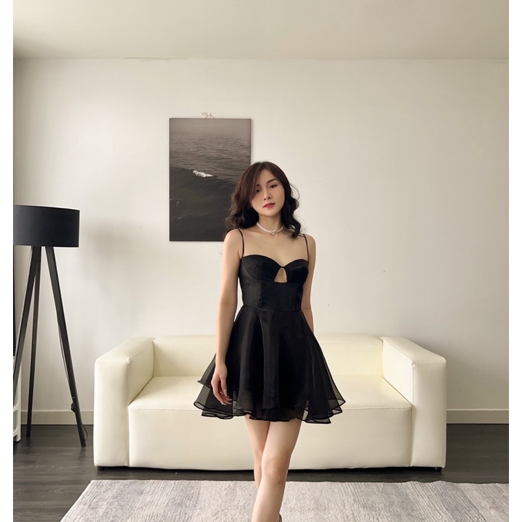 Mell03 dress - Váy đen xoè hai dây quyến rũ Onmellem