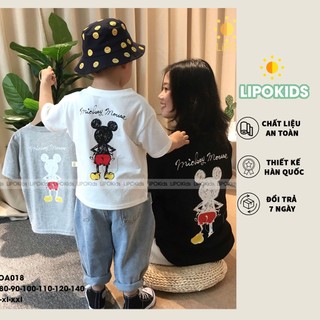 Áo Phông Gia Đình Hình MicKey Đáng Yêu 3 Màu Xám, Trắng, Đen - OA018