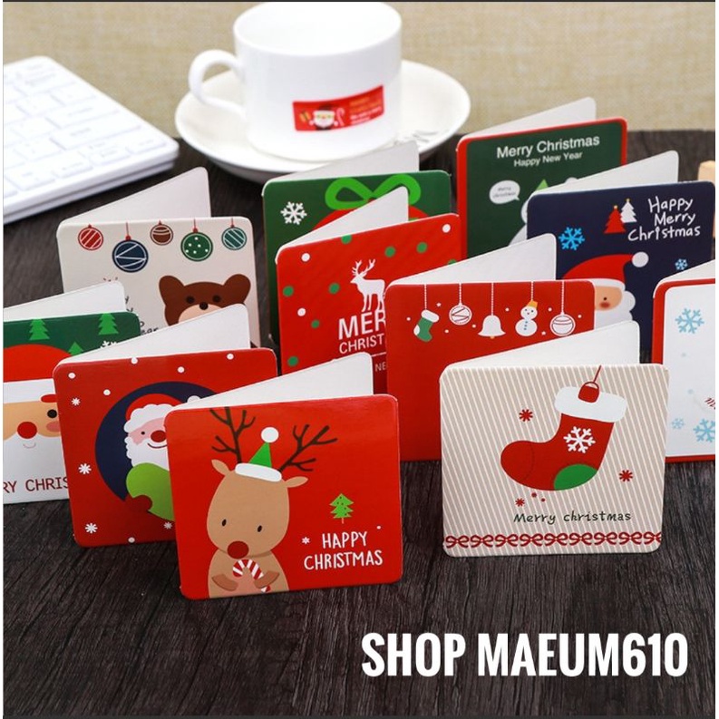 Thiệp chúc mừng Giáng Sinh Noel nhí size 7x7 ShopMaeum610