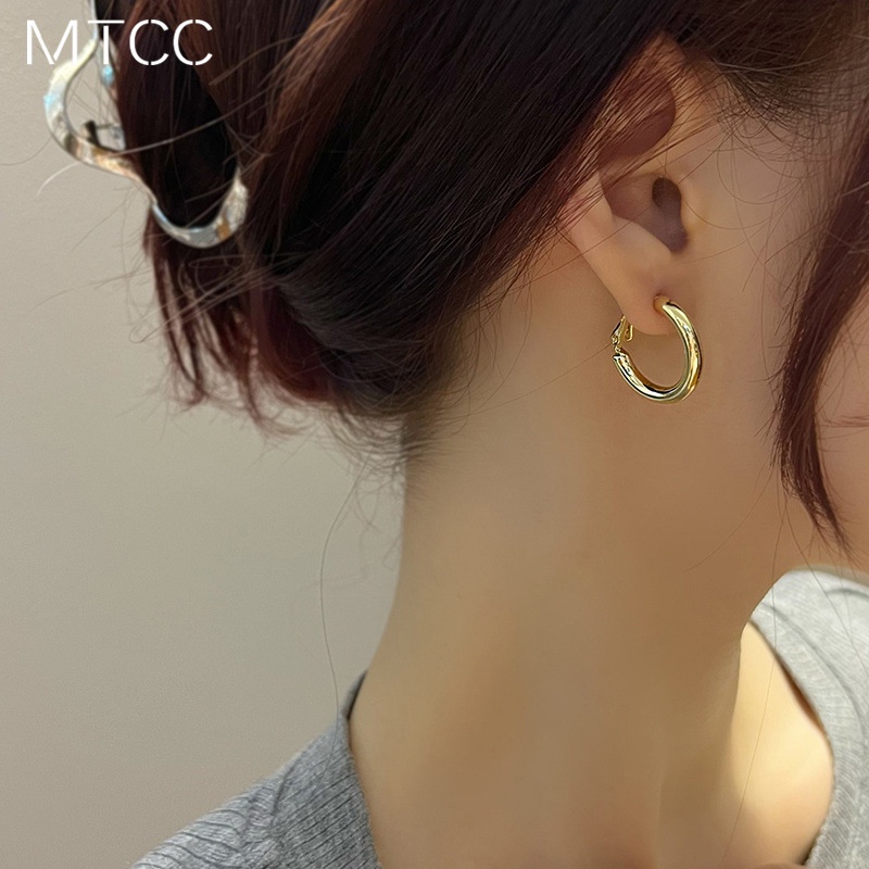 Khuyên Tai Dạng Kẹp Hình Tròn Không Cần Bấm Lỗ Bằng Kim Loại CEtD1059