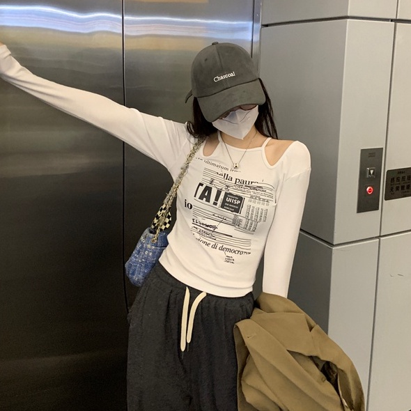 ZHELIHANGFEI Áo Dệt Kim Tay Dài Lưng Cao Dáng Ôm Quyến Rũ Cho Nữ