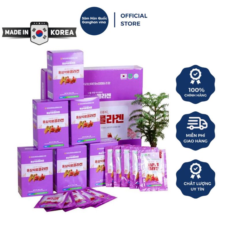 Nước Hồng Sâm Collagen Lựu Hàn Quốc  - Ngăn Ngừa Lão Hóa