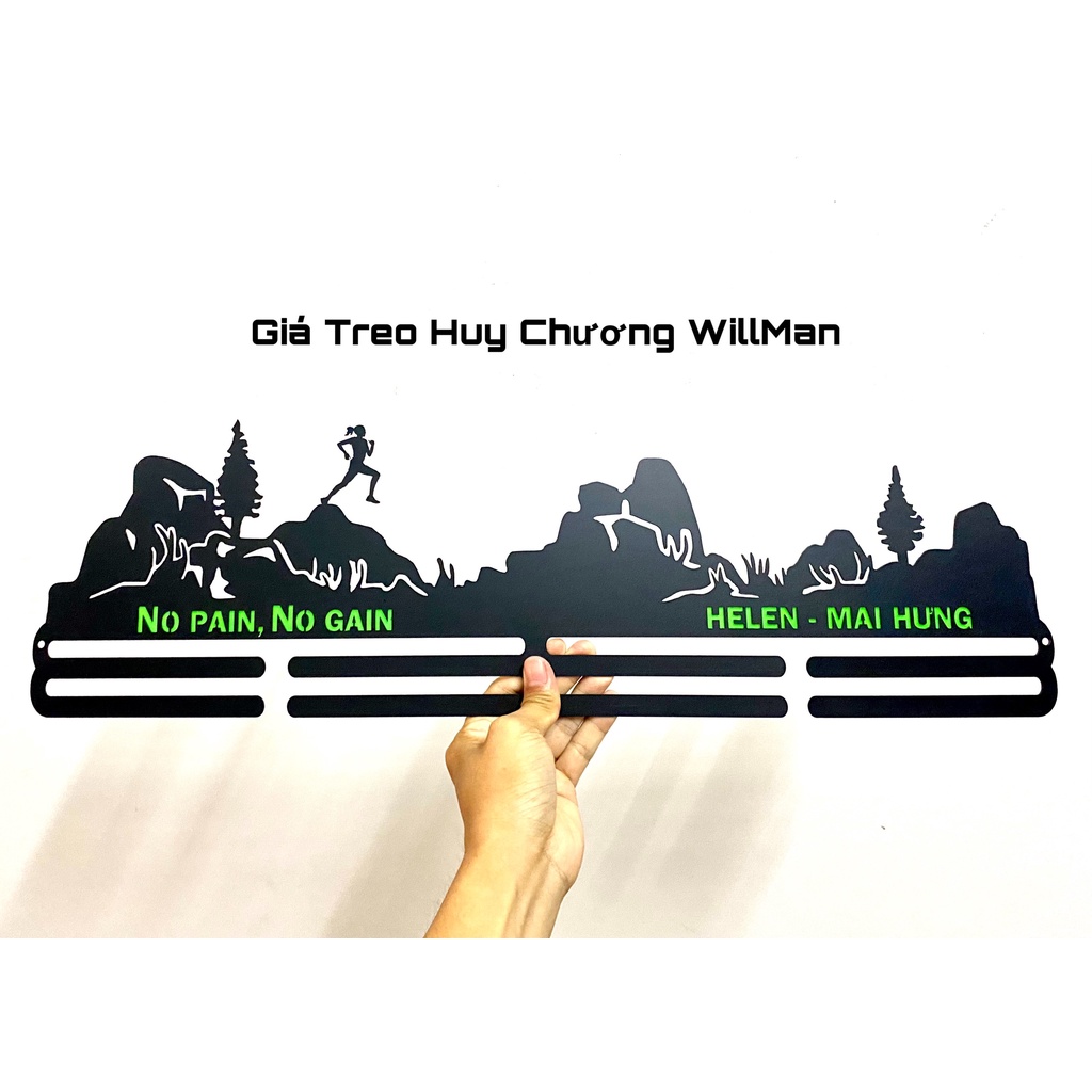 Giá treo huy chương chạy bộ nam - leo núi - Sắt sơn tĩnh điện