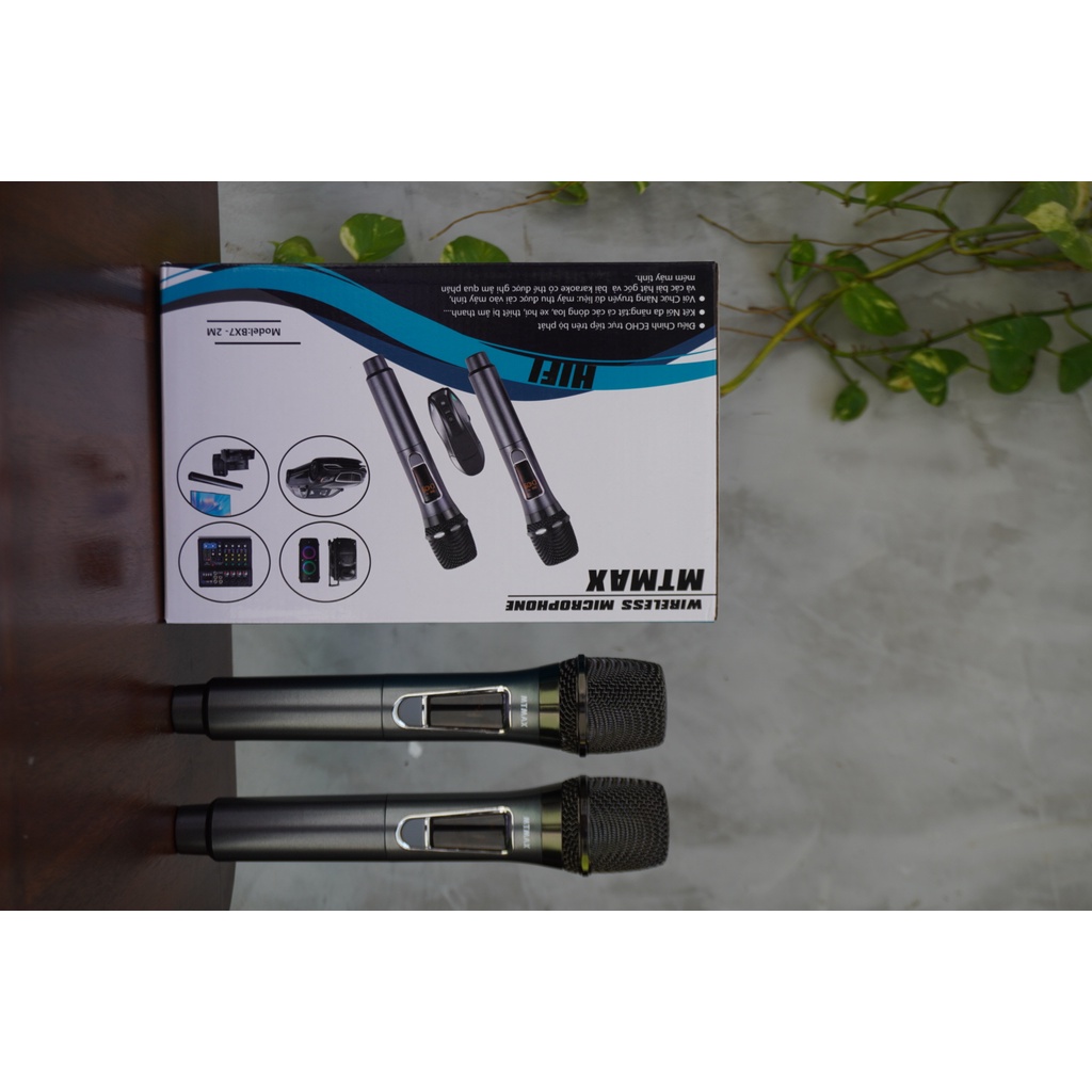 Bộ 2 Micro KARAOKE Ô TÔ MTMAX BX7 micro đa năng cao cấp biến mọi loa vi tính thành loa karaoke bảo hành 12 tháng