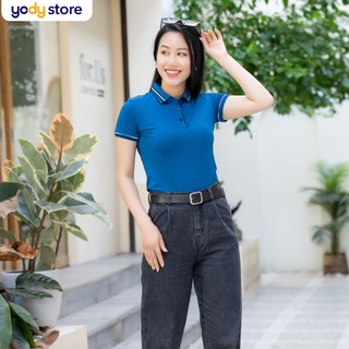 Áo polo nữ Coolmax phối bo Yody cao cấp, mềm, xốp, thoáng mát, ít nhàu  APN3724