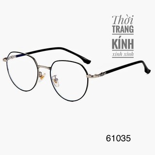 61035 Gọng kính cận lục giác vạt đầu kim loại nhẹ kính cận nam nữ