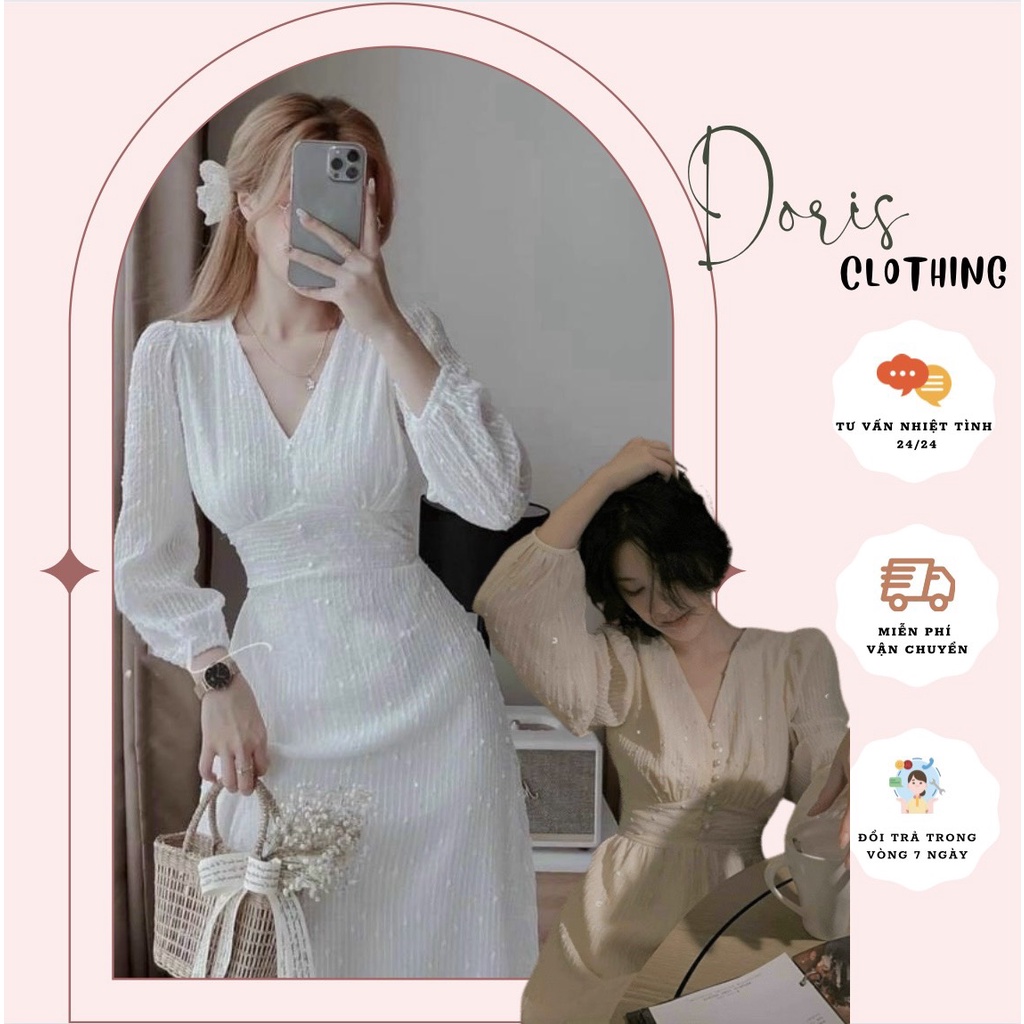 váy trắng dự tiệc tiểu thư dài tay dáng dài sang chảnh-Hàng loại1-đầm nữ dự tiệc chụp ảnh kỷ yếu đẹp