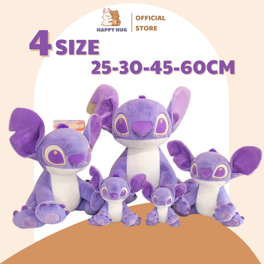Thú nhồi bông Stitch tím đáng yêu, đồ chơi gấu bông size 25-30-45-60cm cho bé - HAPPY HUG
