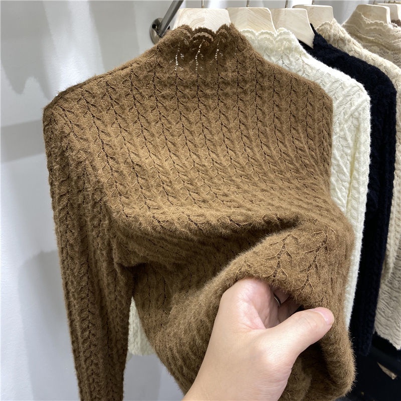 Áo Lót Lông Cừu Dày Phối Ren Thời Trang Cho Nữ