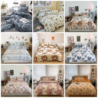 Bộ Drap & Chăn Phao Cotton Poly 5 Món Mẫu Mới