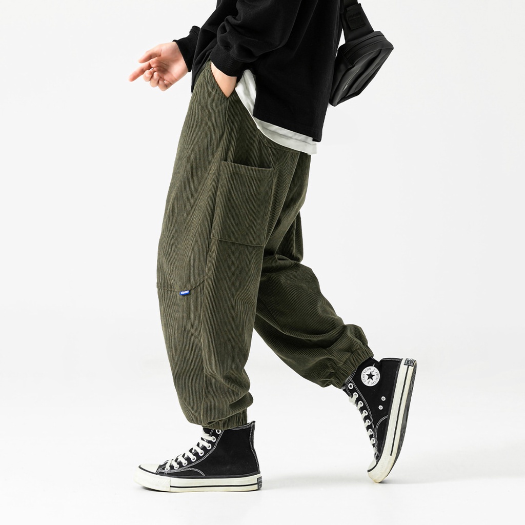 Quần Jogger Nhung Tăm Xanh