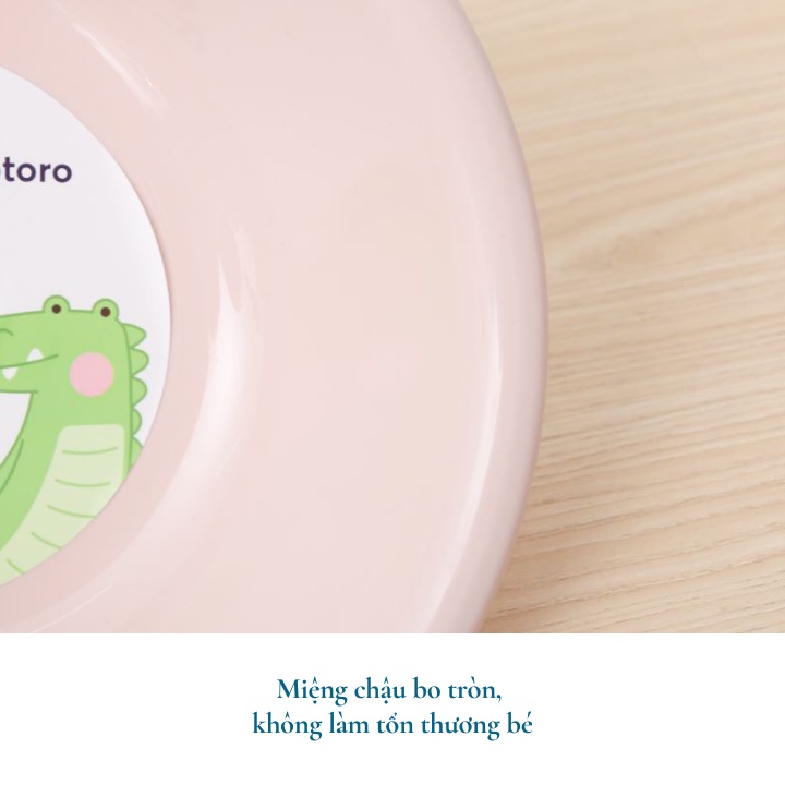 Thau chậu rửa mặt cho em bé sơ sinh size lớn, cao cấp Inochi Notoro Nhật Bản cho phòng tắm, không BPA, an toàn Vạn Phúc