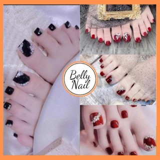 Bộ 24 móng chân giả đính đá nhiều mẫu Belly nail bộ 24 móng chân giả